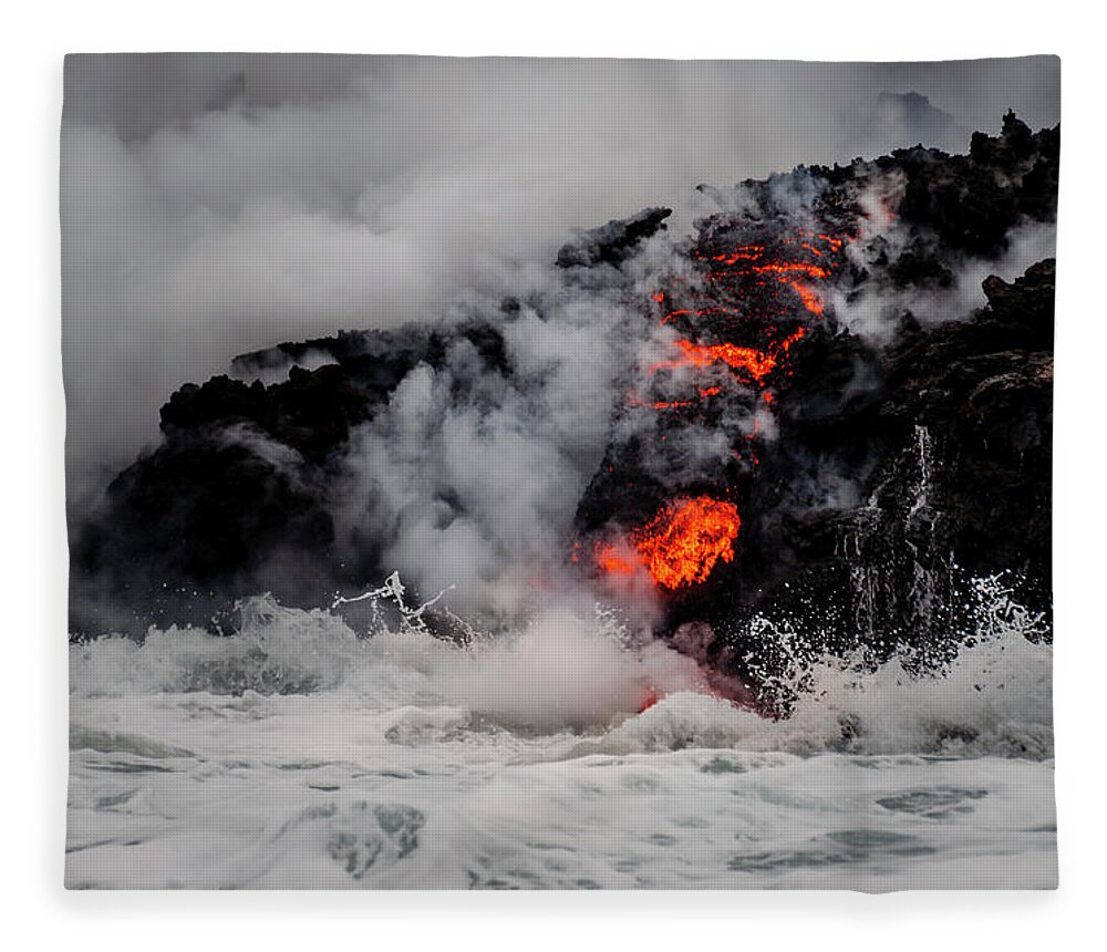 Lava Fleece Blanket featuring the photograph Boiling Waters by Daniel Murphy