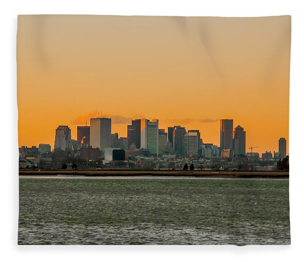 Boston Fleece Blanket featuring the photograph Boston Sunset by Brian MacLean