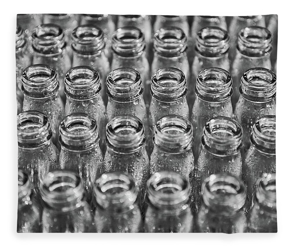 Close Up Fleece Blanket featuring the photograph Bottles by Martina Fagan