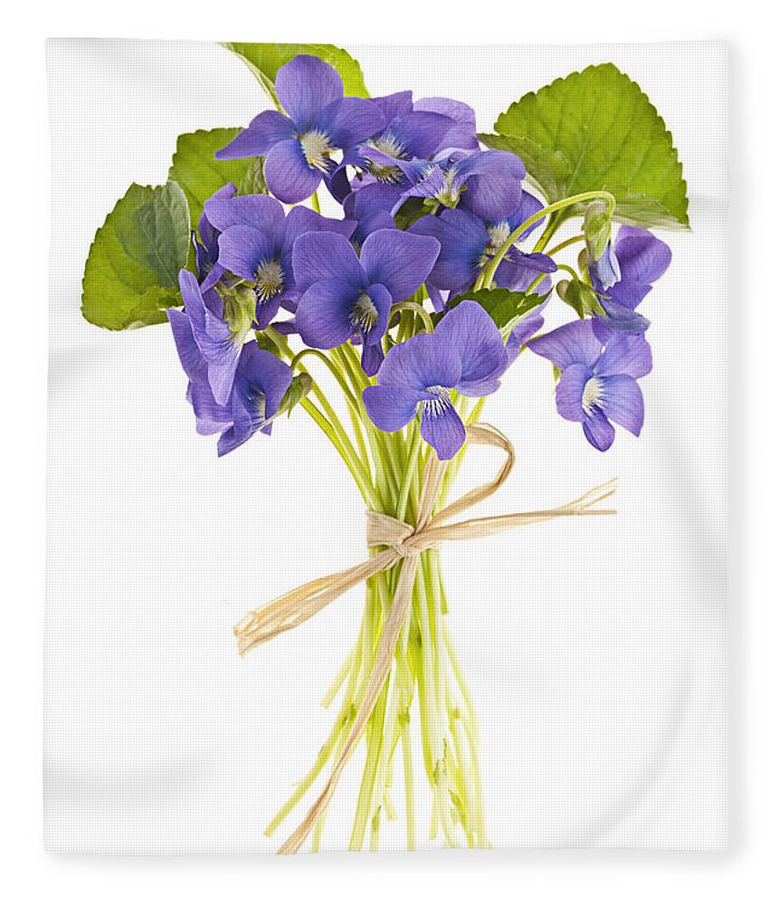 Bouquet Fleece Blanket featuring the photograph Bouquet of violets 2 by Elena Elisseeva