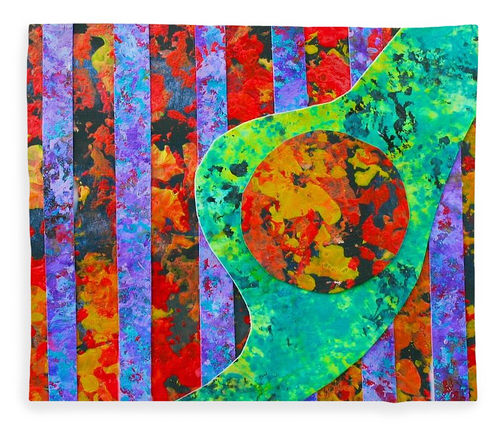  Fleece Blanket featuring the painting Brave New World by Polly Castor