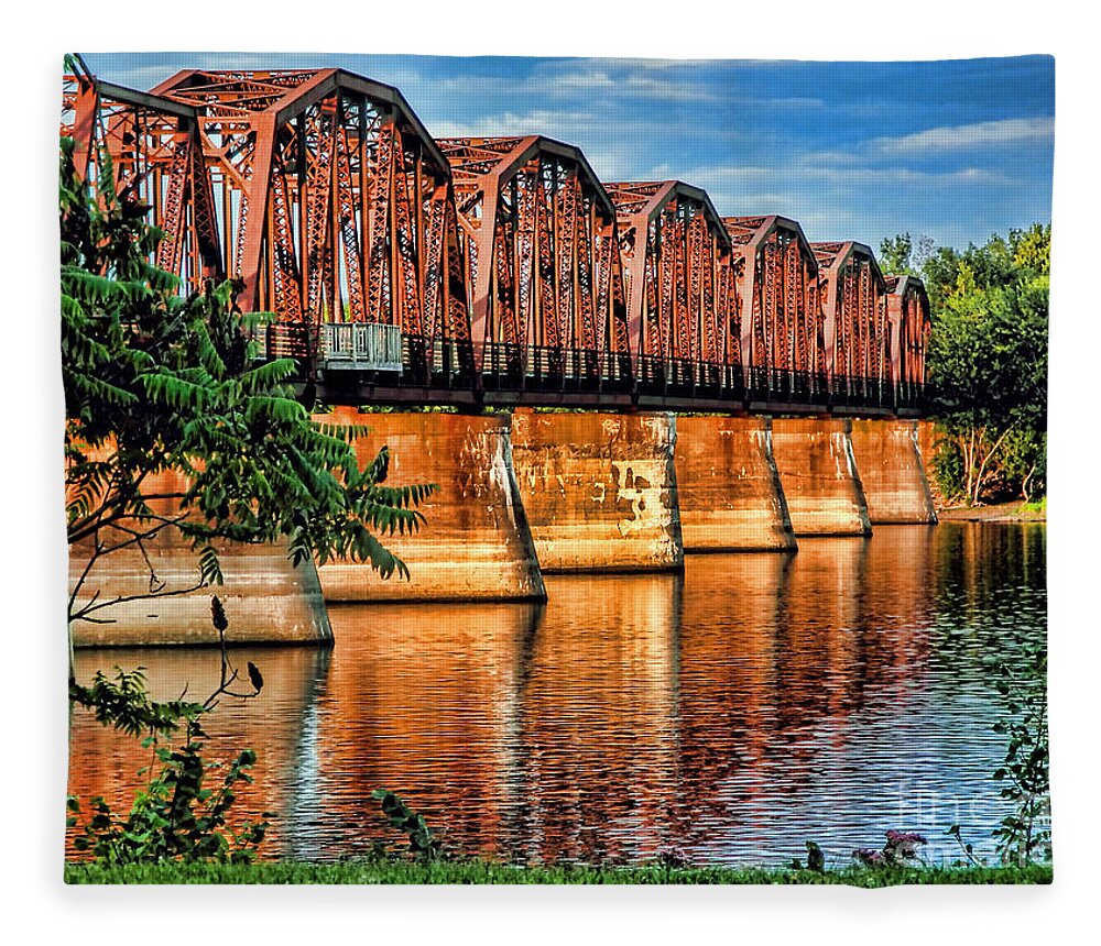 Bridge Fleece Blanket featuring the photograph Brawny Crossing by Carol Randall