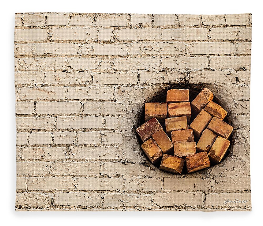 Abstracts Fleece Blanket featuring the photograph Bricks In The Wall - Abstract by Steven Milner