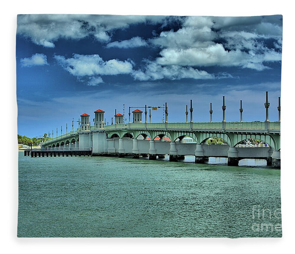 Florida Fleece Blanket featuring the photograph Bridge of Lions by Agnes Caruso