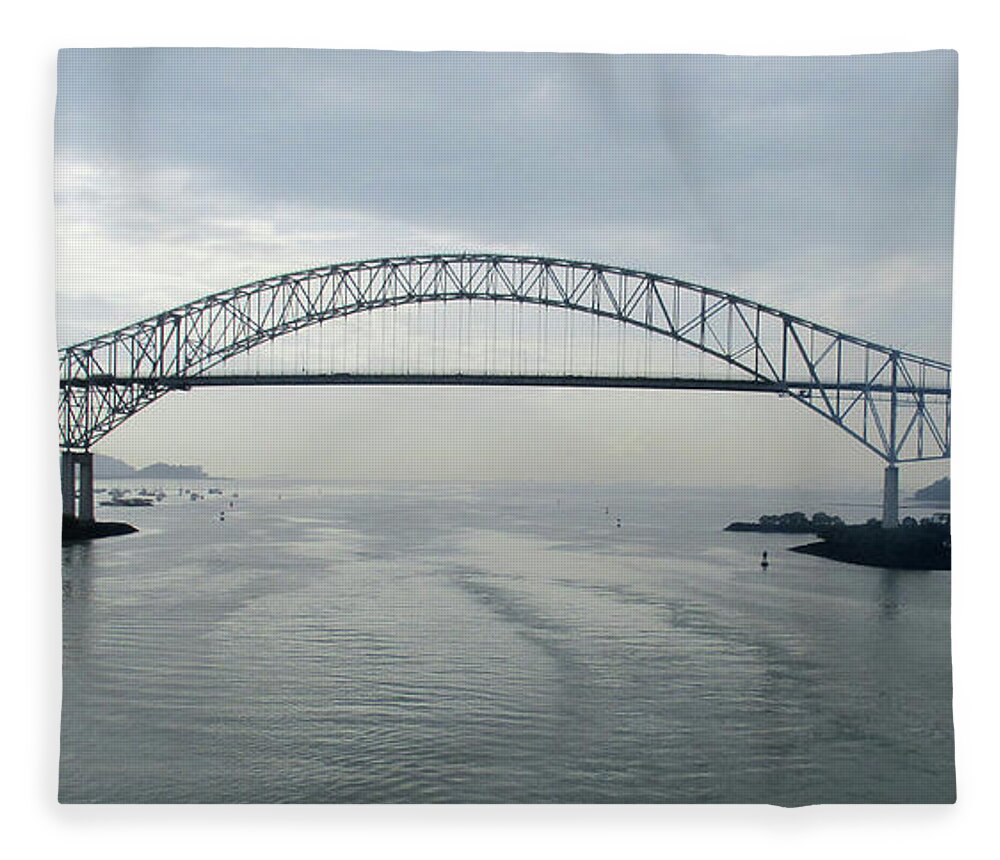 Bridge Of The Americas Fleece Blanket featuring the photograph Bridge Of The Americas 5 by Randall Weidner