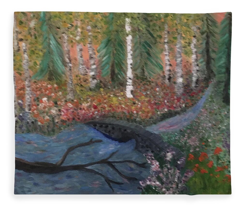 Troubled Waters Fleece Blanket featuring the painting Bridge Over Troubled Waters2 by Susan Grunin