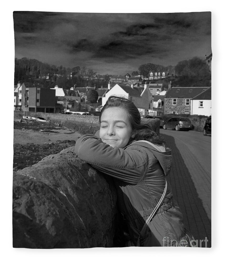 Girl Portrait Fleece Blanket featuring the photograph Bright as Sun by Elena Perelman