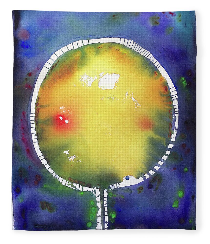 Blue Fleece Blanket featuring the painting Brightness coming Through by Petra Rau
