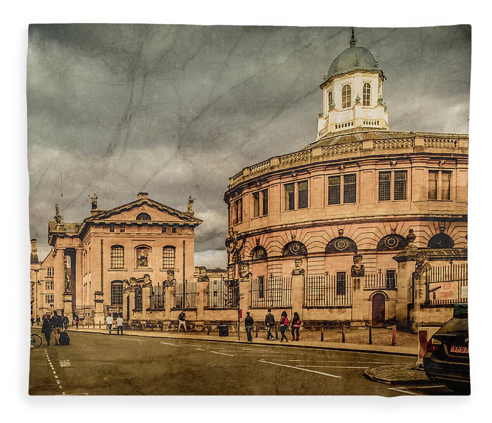 Oxford Fleece Blanket featuring the photograph Oxford, England - Broad Street by Mark Forte