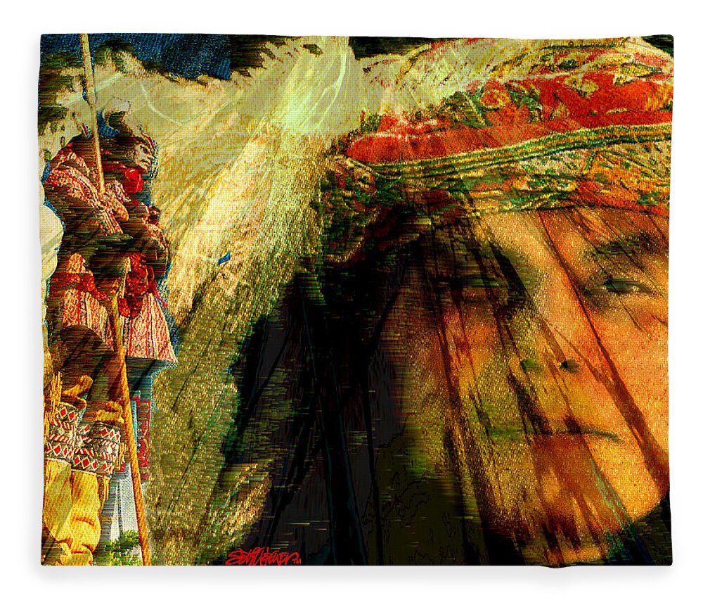 Brother Wind Fleece Blanket featuring the digital art Brother Wind by Seth Weaver