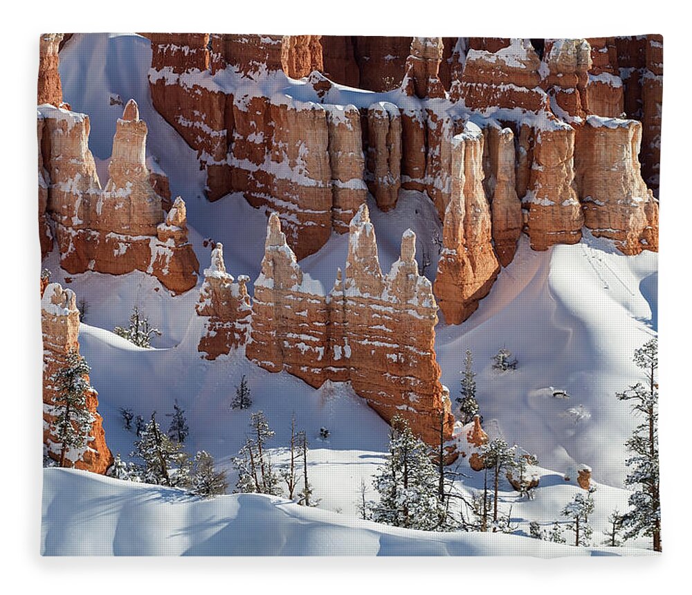 No People Fleece Blanket featuring the photograph Bryce Canyon National Park by Brett Pelletier