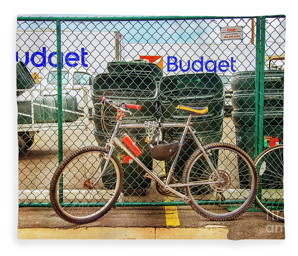 Budget Fleece Blanket featuring the photograph Budget Bicycle by Craig J Satterlee