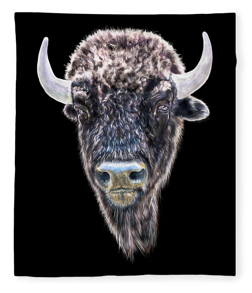 Buffalo, American Bison, Spirit Animal Col. Fleece Blanket by David Brodie  | Pixels