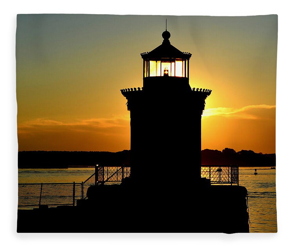 Bug Light Fleece Blanket featuring the photograph Bug Light Silhouette by Colleen Phaedra