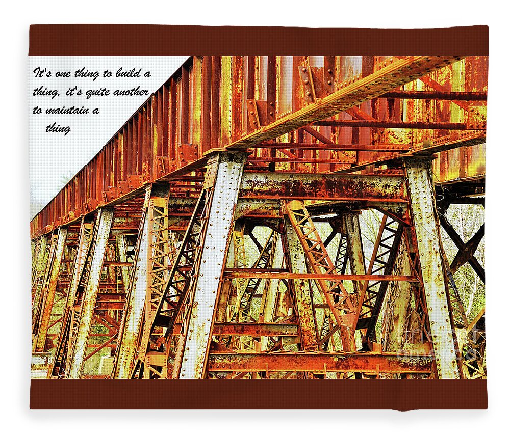Railroad Fleece Blanket featuring the photograph Build and Maintain by Merle Grenz