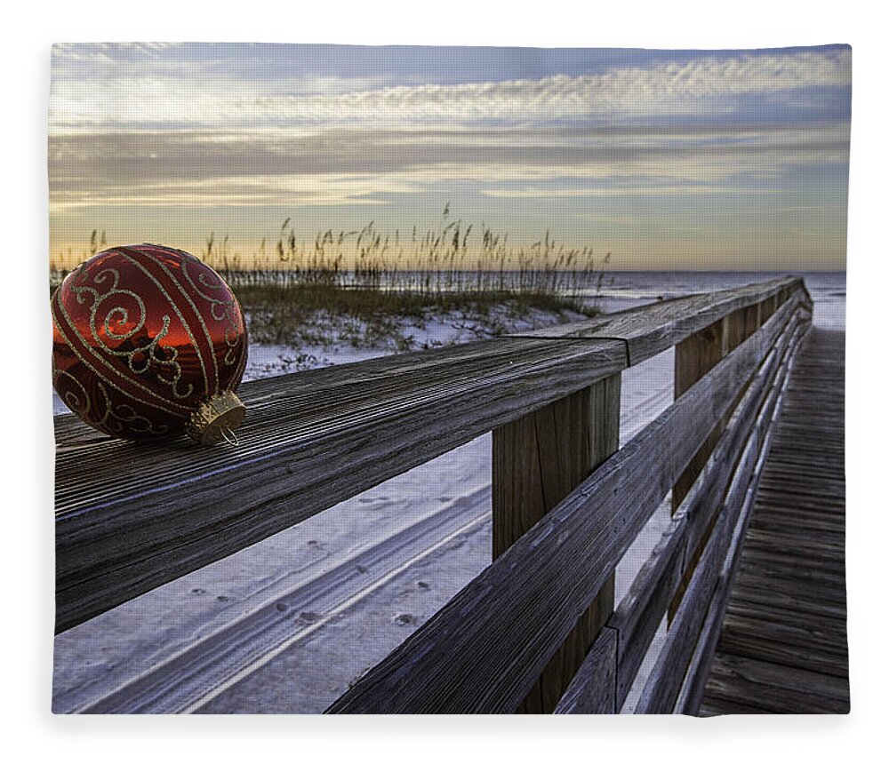 Alabama Fleece Blanket featuring the photograph Bulb on the Rail by Michael Thomas