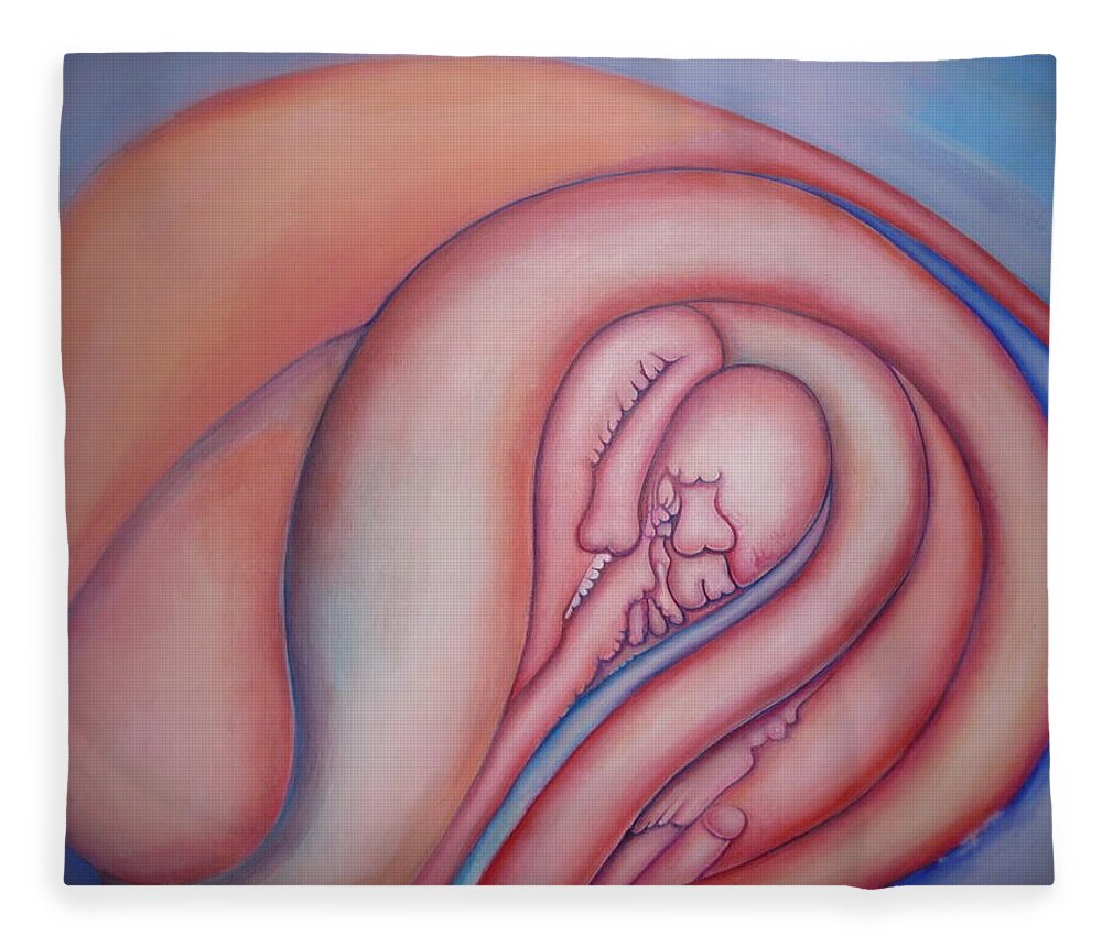 Sensual Fleece Blanket featuring the painting Bulbous by Lynn Buettner