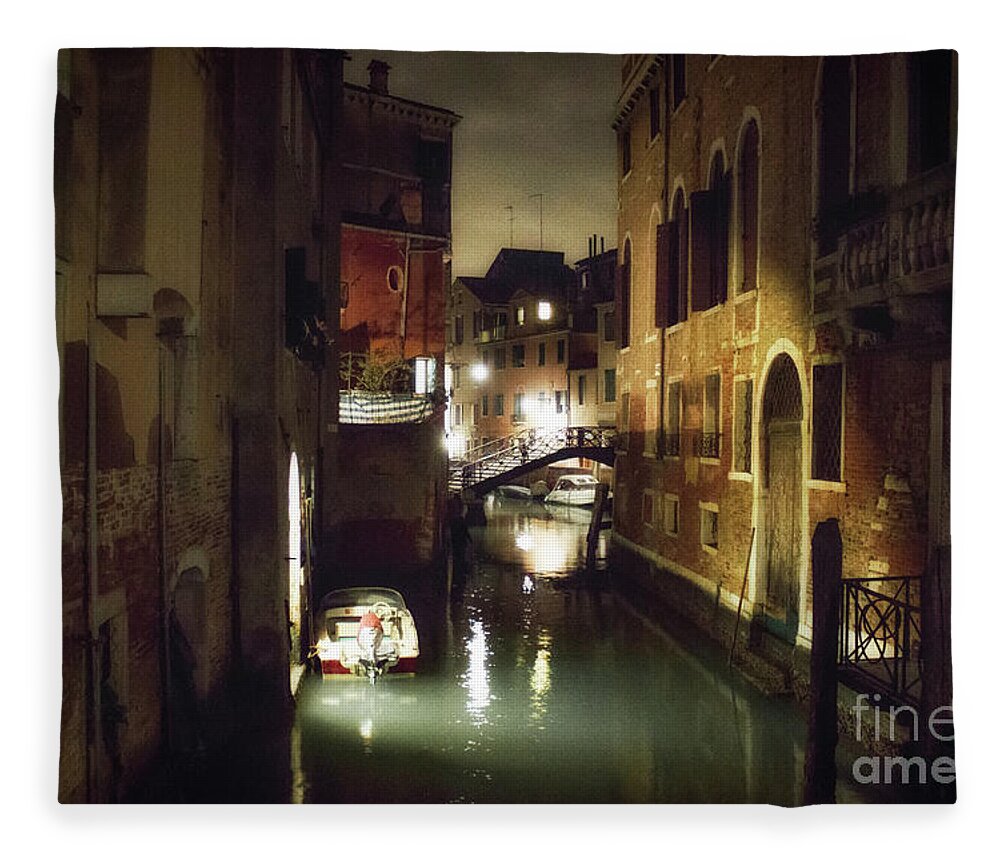 Venice Fleece Blanket featuring the photograph Buona Notte by Becqi Sherman