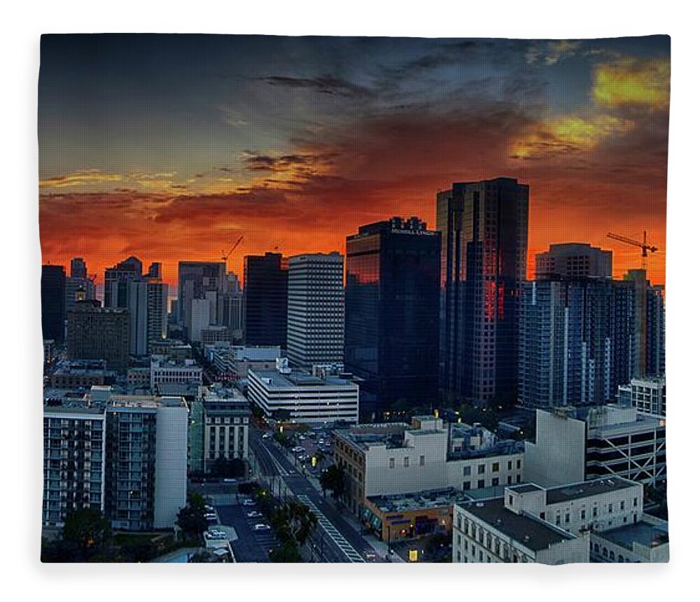 San Diego Fleece Blanket featuring the photograph Burning 619 by American Landscapes