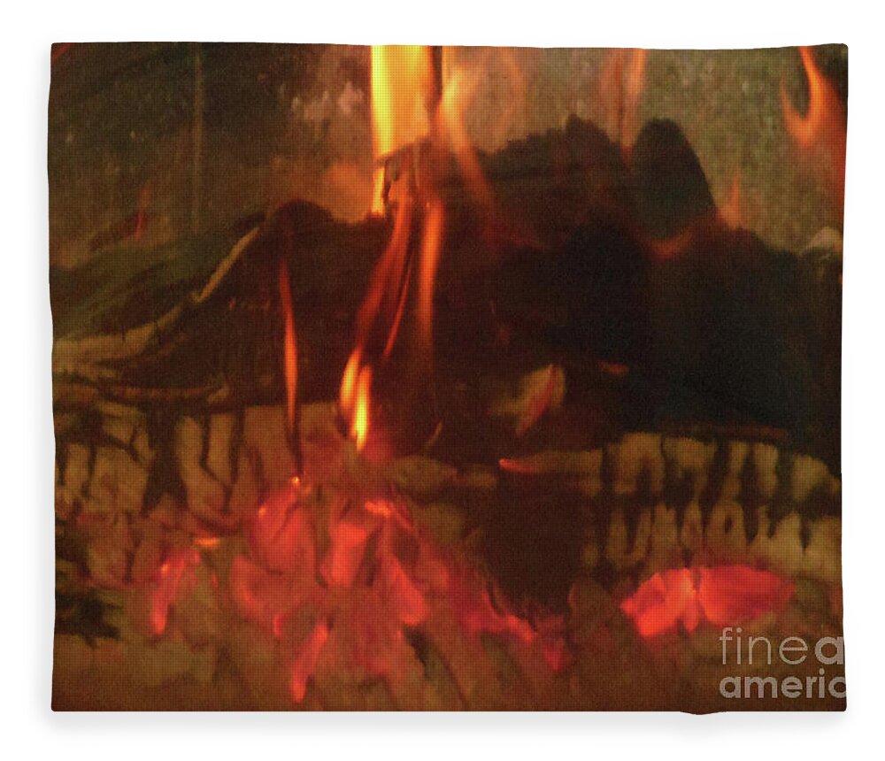 Burning Fire Fleece Blanket featuring the photograph Burning Fire by Rockin Docks Deluxephotos