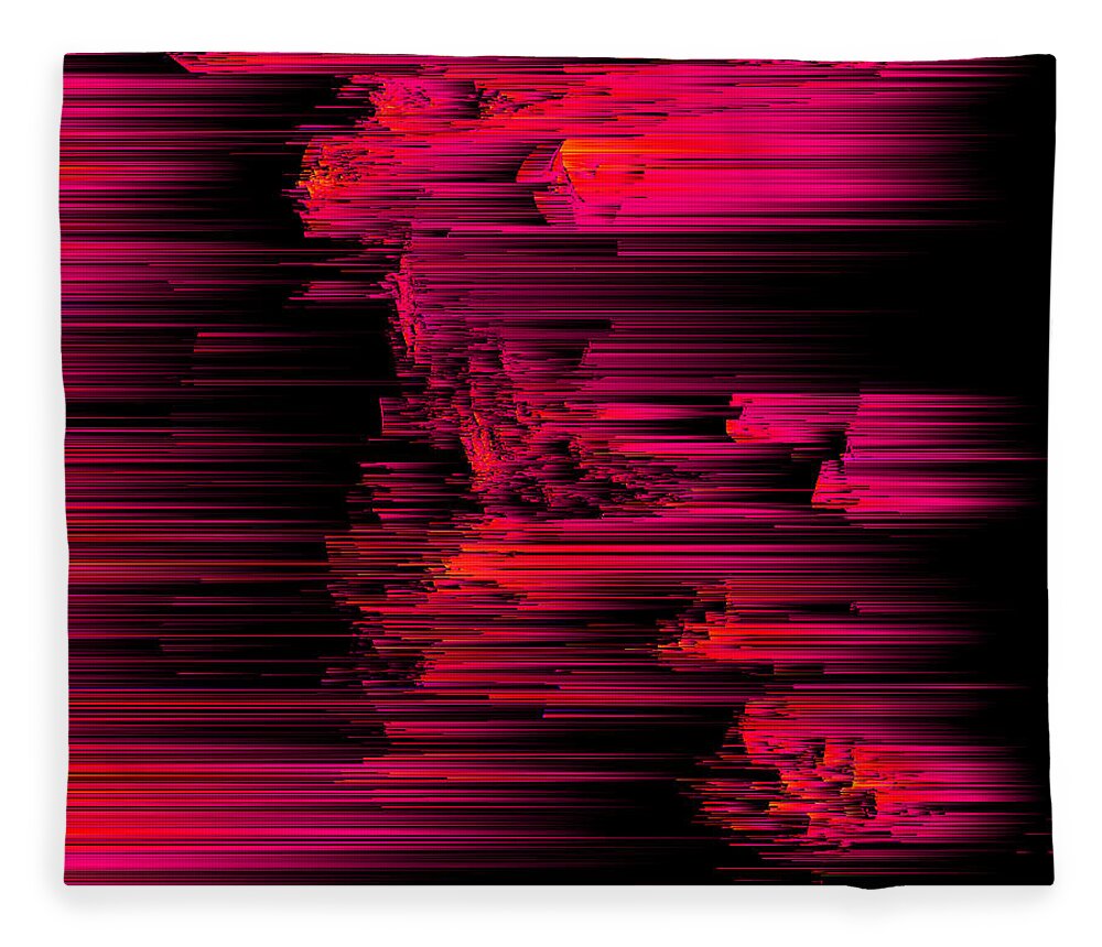 Glitch Fleece Blanket featuring the digital art Burnout - Pixel Art by Jennifer Walsh