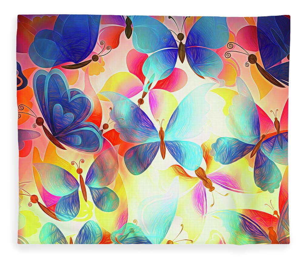 Butterfly Fleece Blanket featuring the photograph Butterflights by Bill and Linda Tiepelman