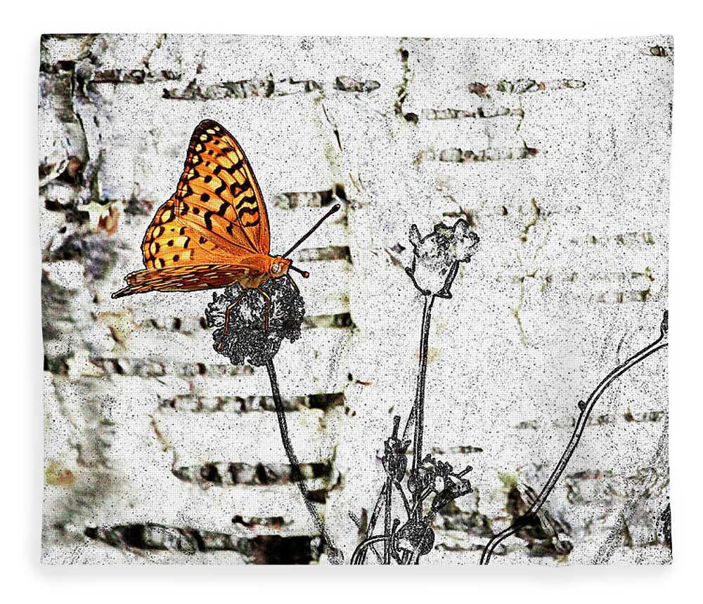 Butterfly Fleece Blanket featuring the digital art Butterfly by K Bradley Washburn