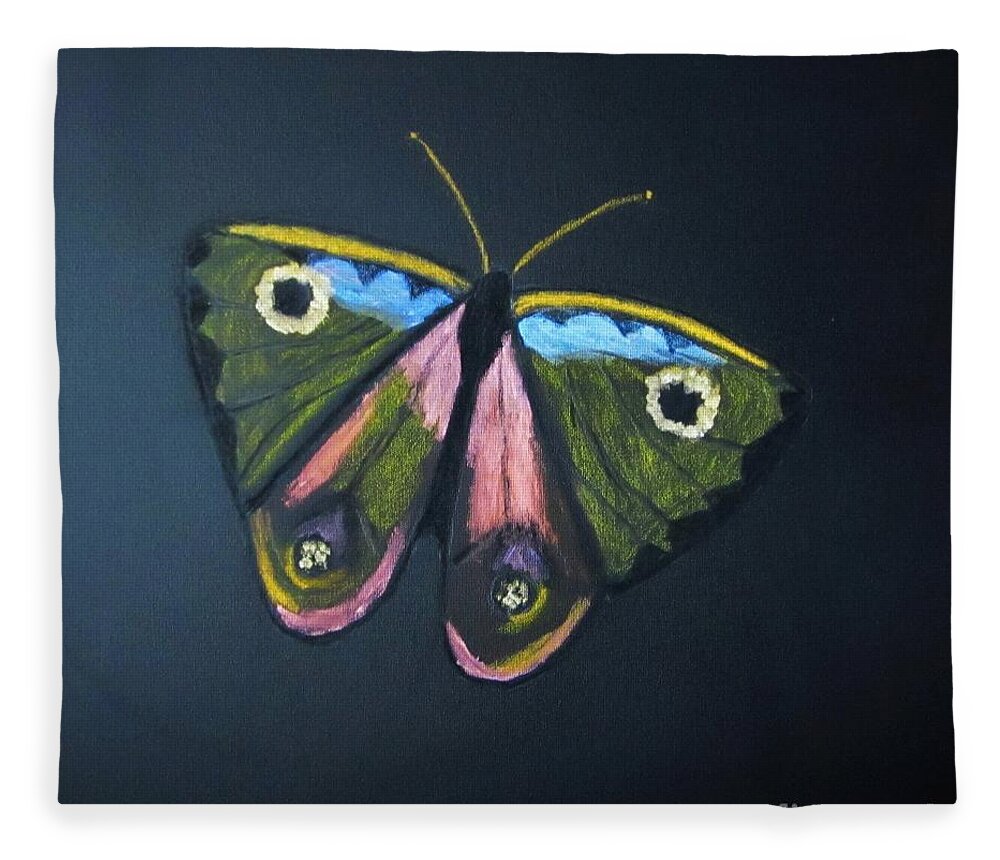 Shining Acrylic Metal Colors Fleece Blanket featuring the photograph Butterfly by Pilbri Britta Neumaerker