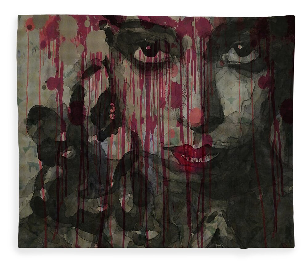Josephine Baker Fleece Blanket featuring the painting Bye Bye Blackbird by Paul Lovering