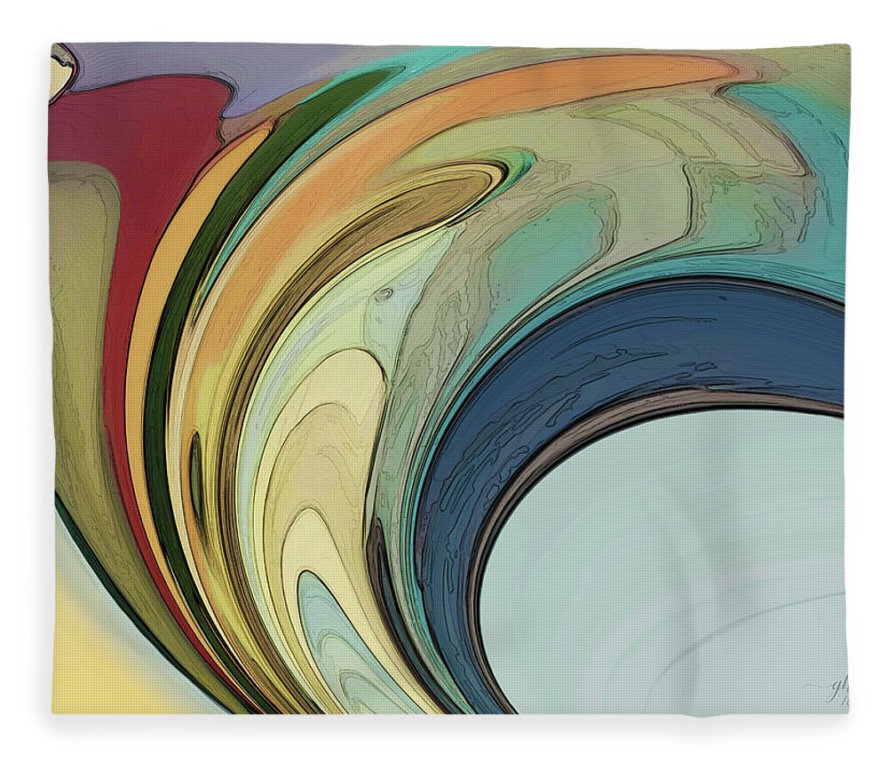 Abstract Fleece Blanket featuring the digital art Cadenza by Gina Harrison