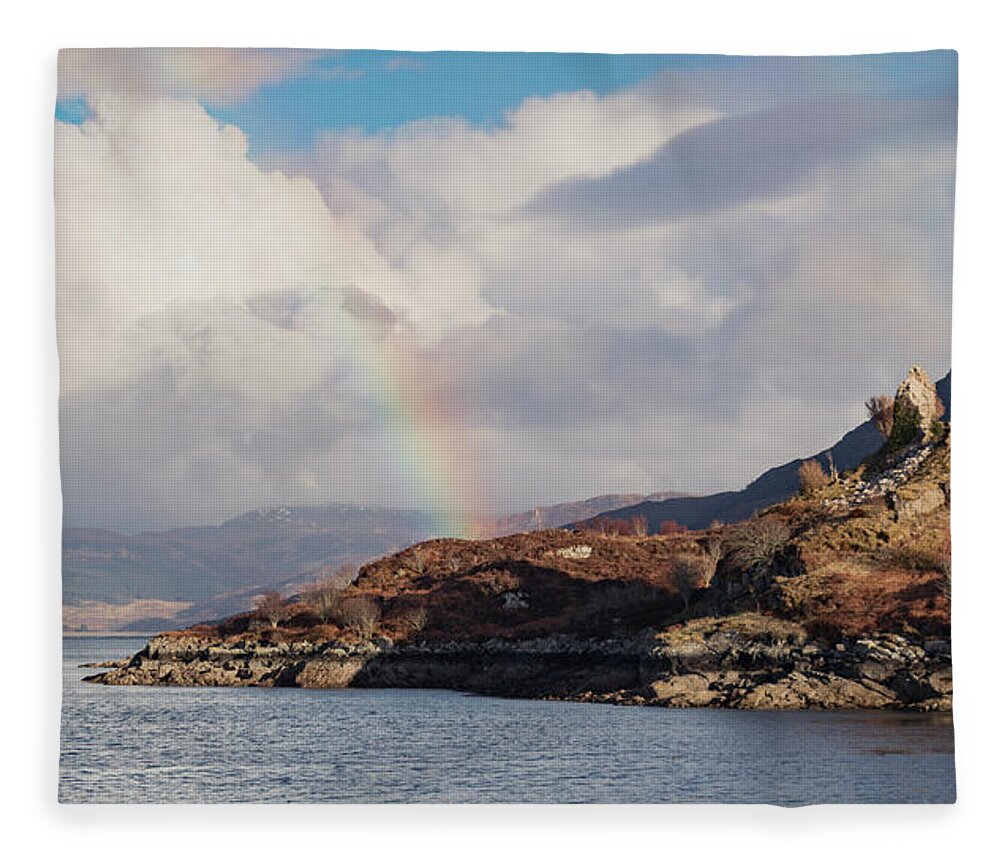 Castle Moil Fleece Blanket featuring the photograph Caisteal Maol by Holly Ross