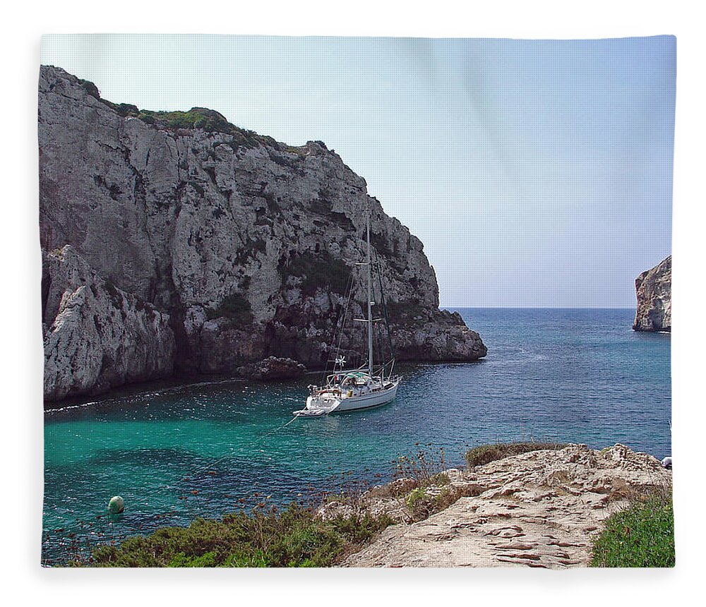 Europe Fleece Blanket featuring the photograph Cales Coves, Menorca by Rod Johnson