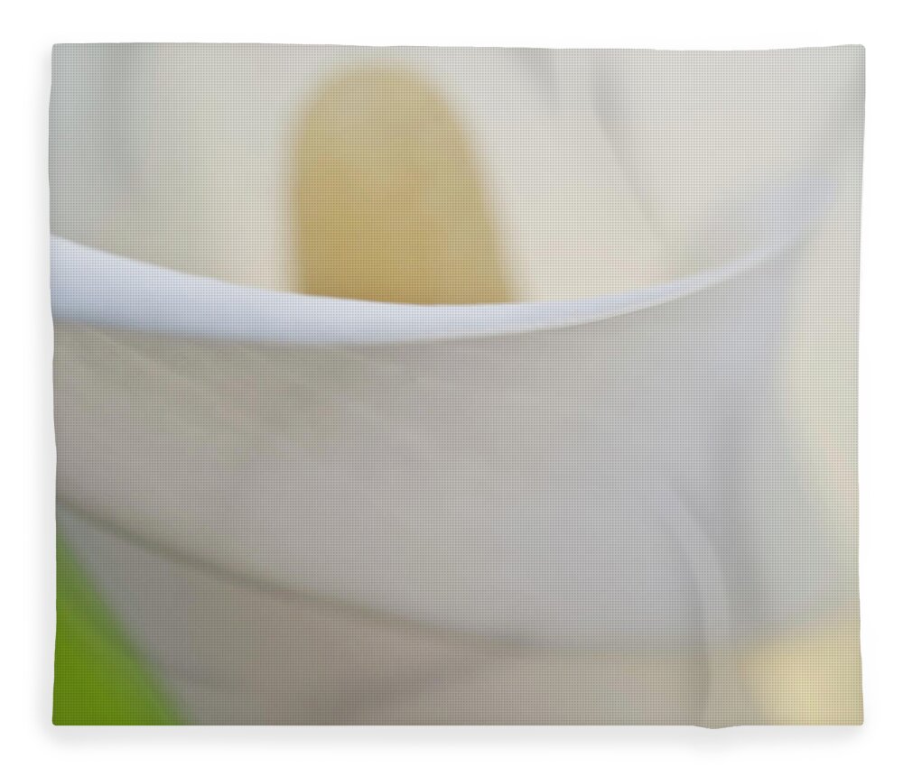 Abstract Fleece Blanket featuring the photograph Calla Details 7 by Heiko Koehrer-Wagner