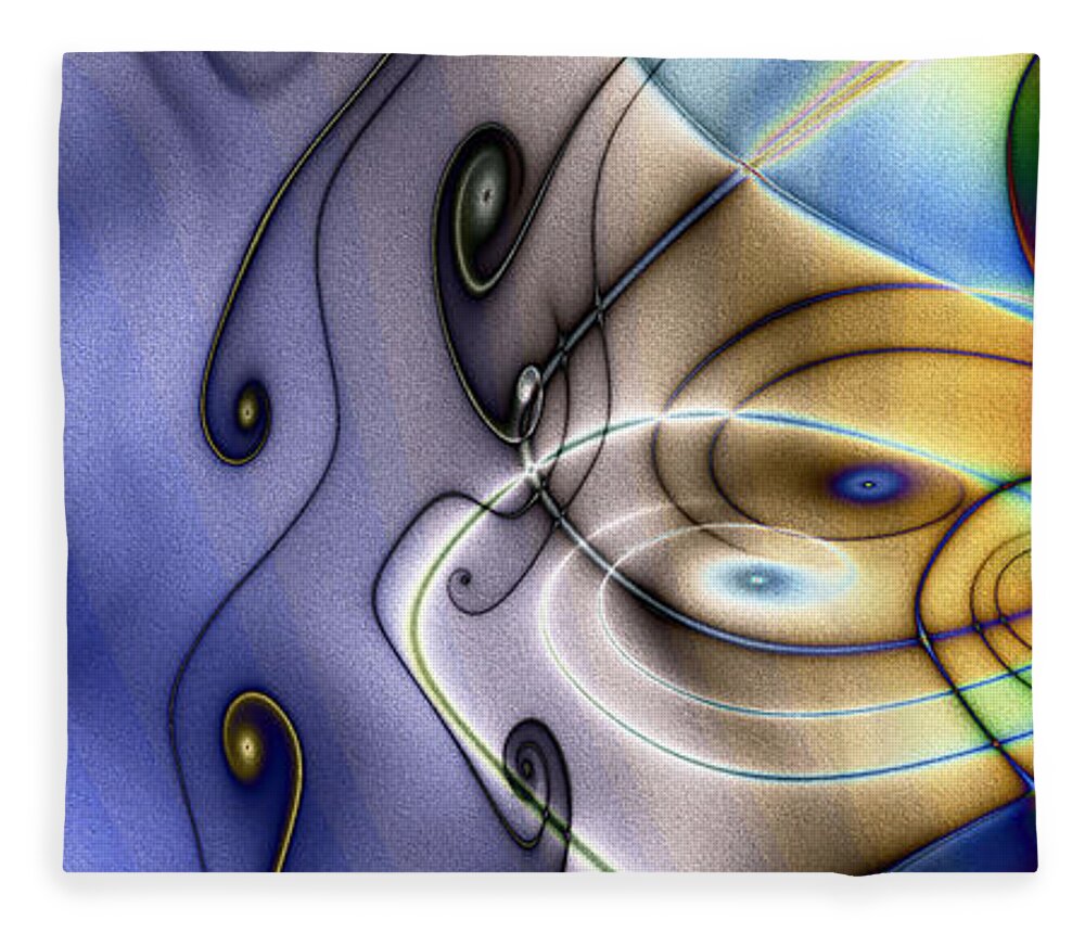 Abstract Fleece Blanket featuring the digital art Cambios by Kiki Art