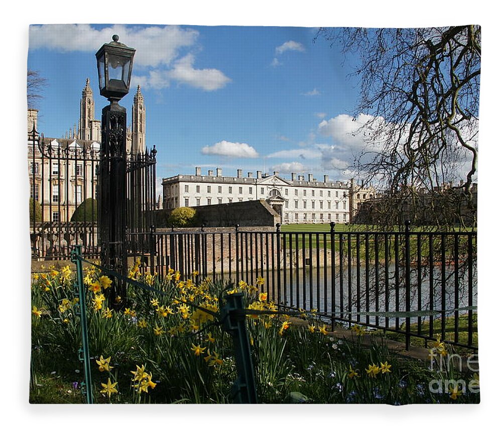 Cambridge Fleece Blanket featuring the photograph Cambridge. End of March. by Elena Perelman