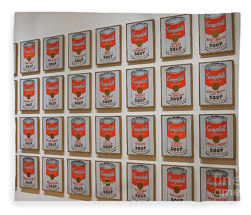Museum Fleece Blanket featuring the photograph Campbell soup by Warhol by Patricia Hofmeester