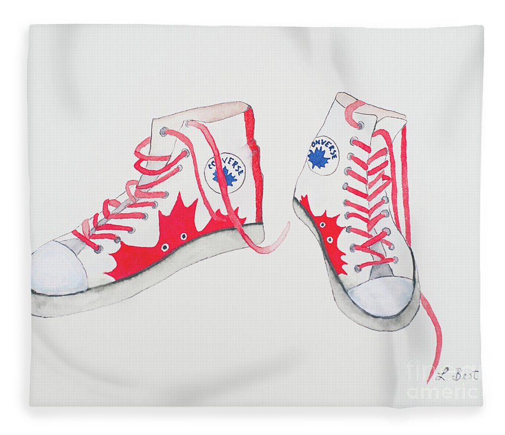 Canada Fleece Blanket featuring the painting Canada Converse by Laurel Best