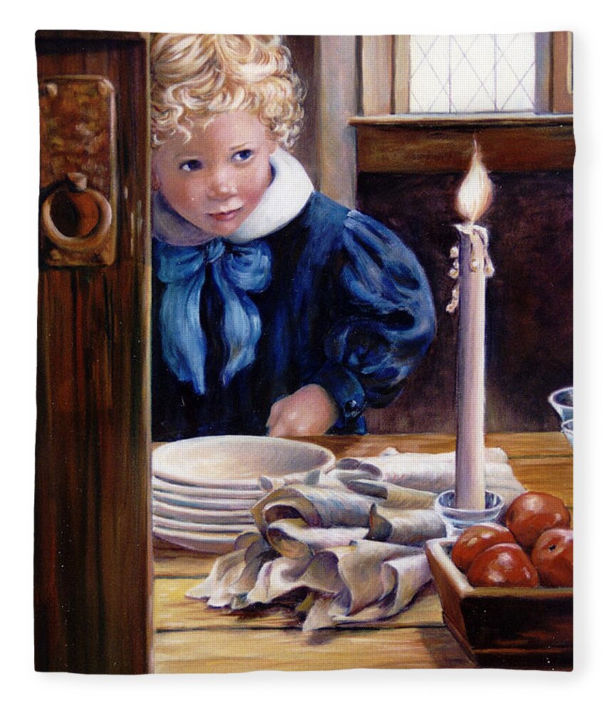 Children Fleece Blanket featuring the painting Candle by Marie Witte
