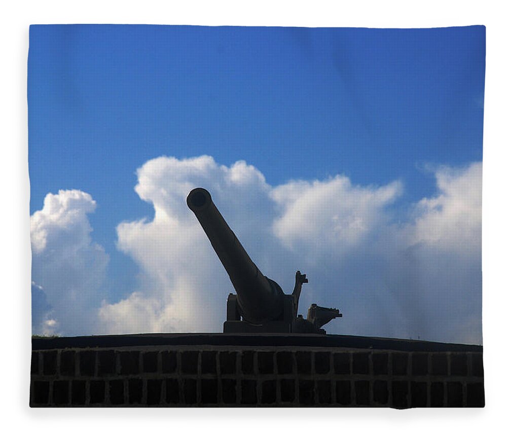 Photography Fleece Blanket featuring the photograph Cannons at Fort Moultrie Charleston by Susanne Van Hulst