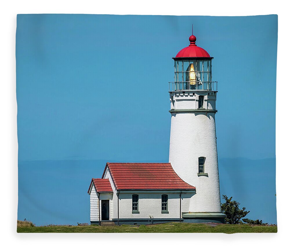 Cape Blanco Fleece Blanket featuring the photograph Cape Blanco Lighthouse at Cape Blanco, Oregon by John Hight