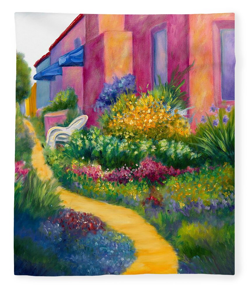 Landscape Fleece Blanket featuring the painting Capitola Dreaming Too by Shannon Grissom