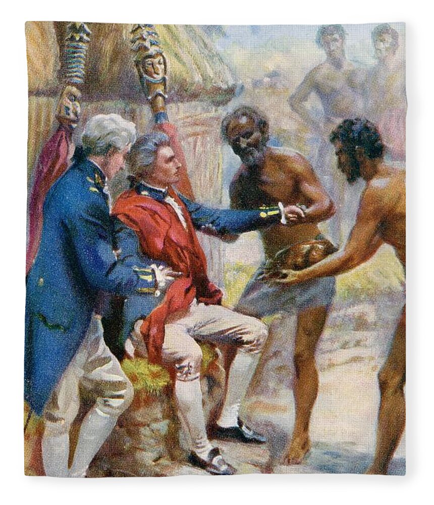 Captain James Cook Received By The Fleece Blanket by Vintage Design Pics -  Fine Art America