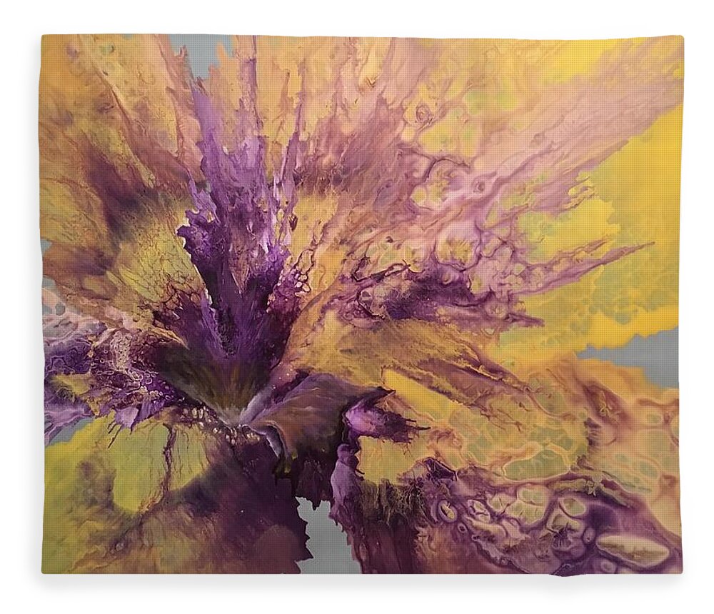 Abstract Fleece Blanket featuring the painting Captivating by Soraya Silvestri