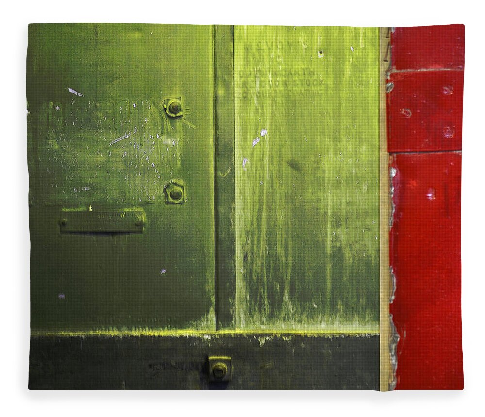 Metal Fleece Blanket featuring the photograph Carlton 6 - firedoor abstract by Tim Nyberg