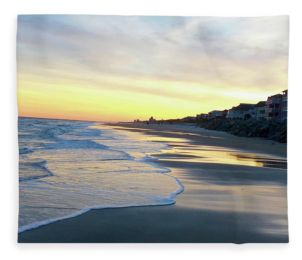 Beach Fleece Blanket featuring the photograph Carolina Beach Sunset by Rod Whyte