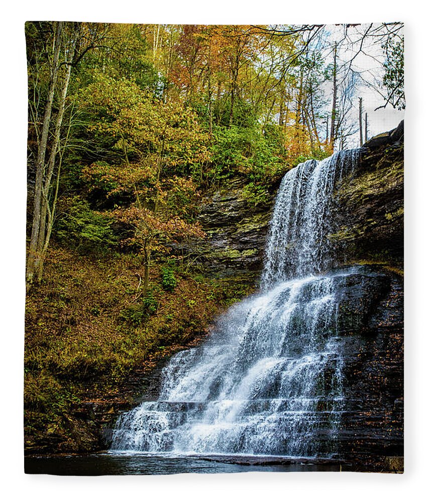 Landscape Fleece Blanket featuring the photograph Cascades Lower Falls by Joe Shrader