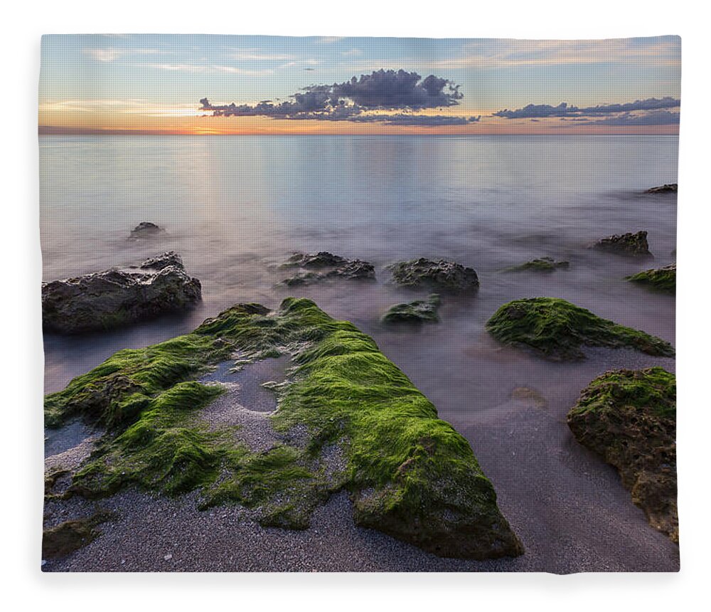 Florida Fleece Blanket featuring the photograph Caspersen Beach Sunset by Paul Schultz