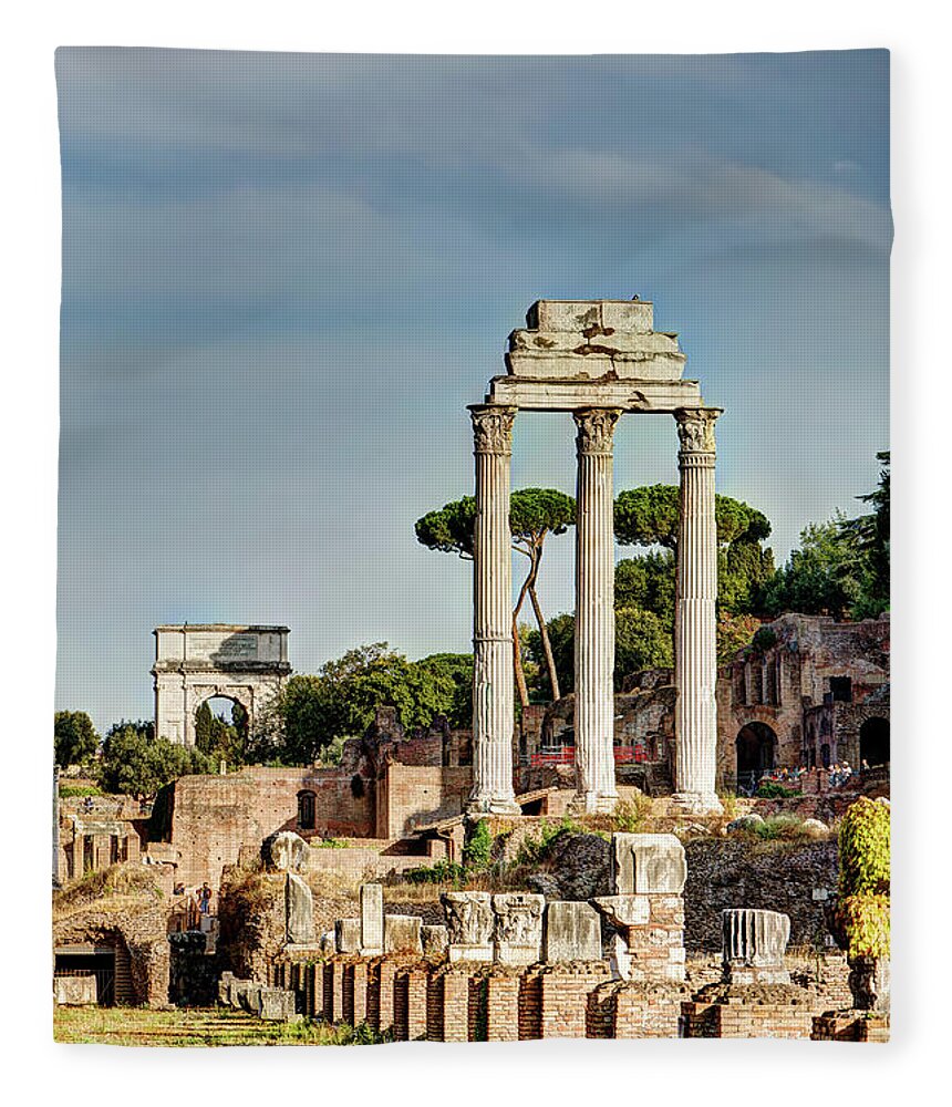 Forum Fleece Blanket featuring the photograph Castor Pollux and Titus by Weston Westmoreland