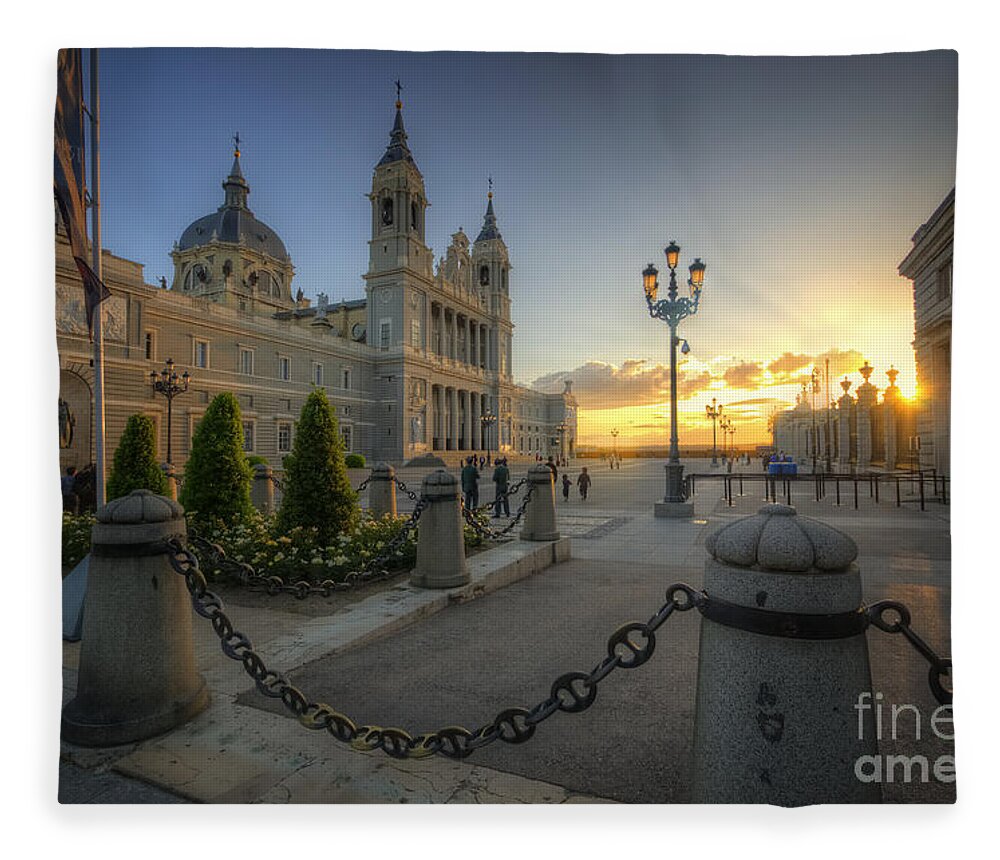 Yhun Suarez Fleece Blanket featuring the photograph Catedral de la Almudena by Yhun Suarez