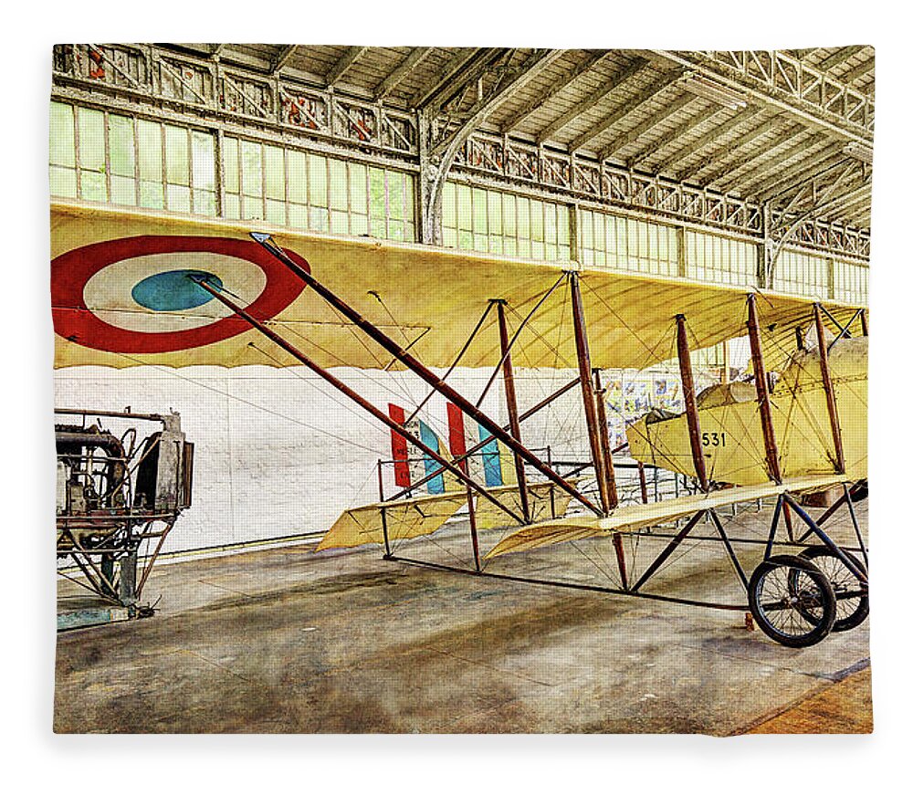 Caudron G3 Fleece Blanket featuring the photograph Caudron G3 - Vintage by Weston Westmoreland